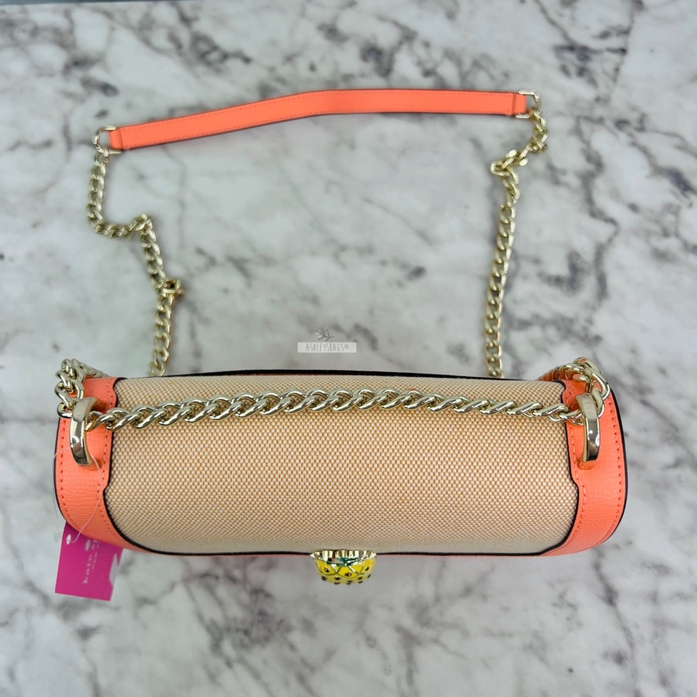 Kate Spade Melon Ball Pineapple Remi Flap Chain Crossbody Shoulder Bag - Picture 4 of 13